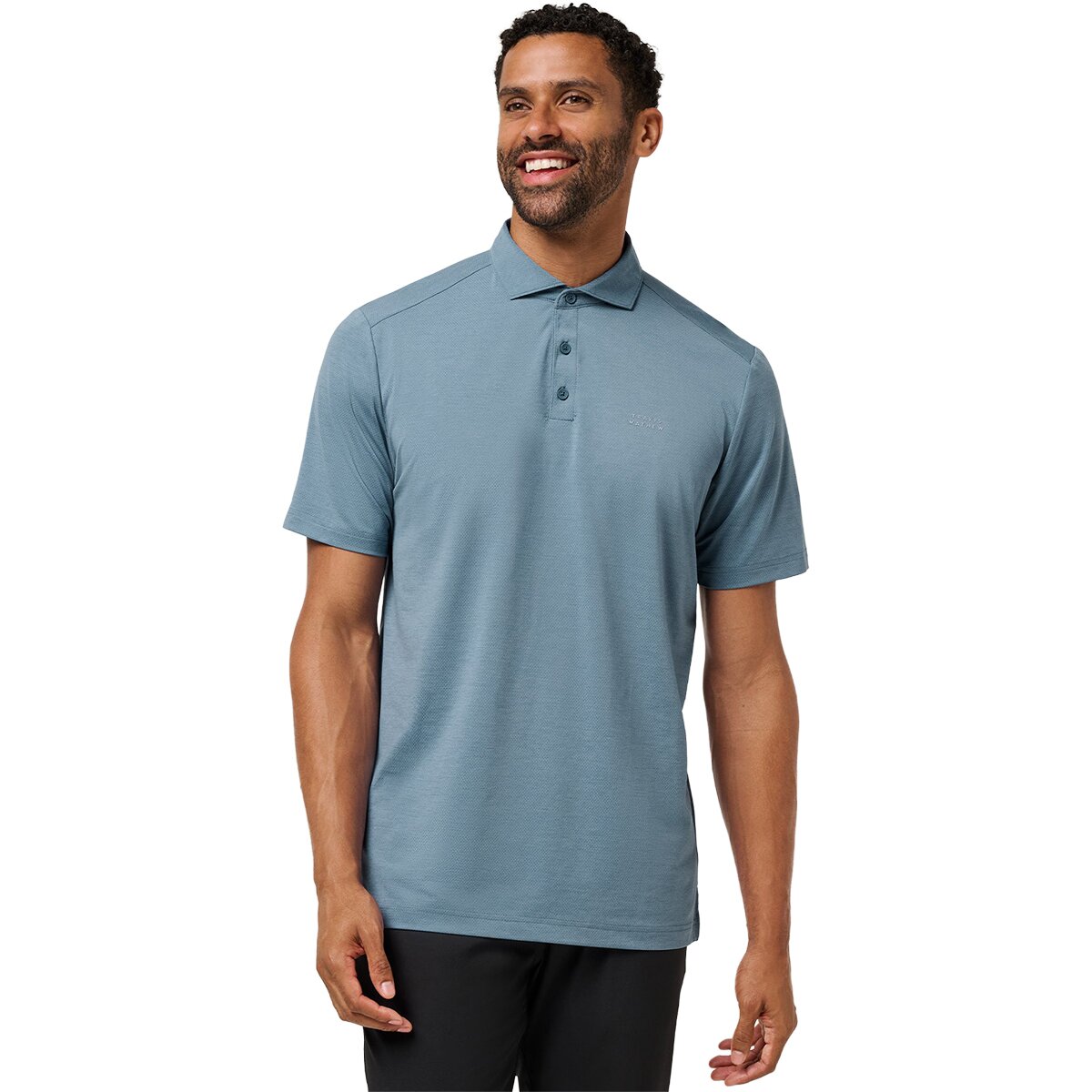 Image of TravisMathew Heater Active Polo Shirt - Men's Blue Horizon, L