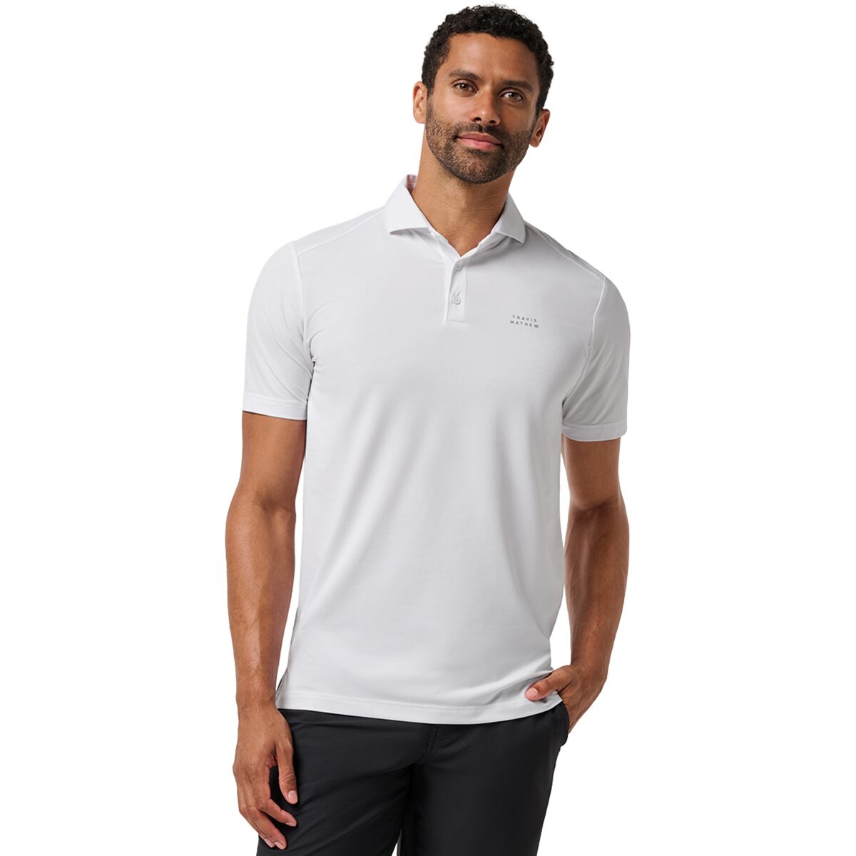 Image of TravisMathew Heater Active Polo Shirt - Men's White, L