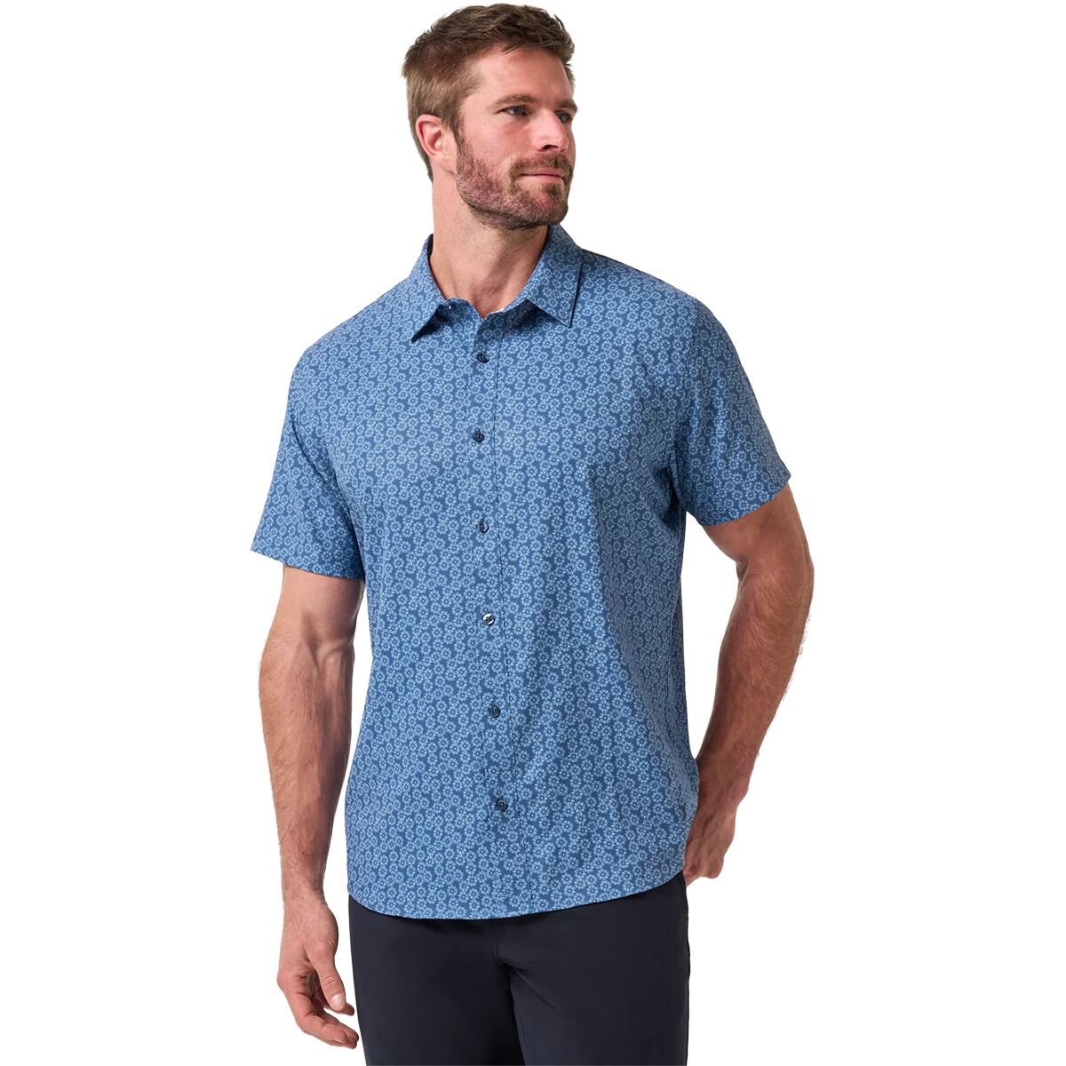 Image of TravisMathew Techwoven Sunlight Shirt - Men's Bering Sea, L