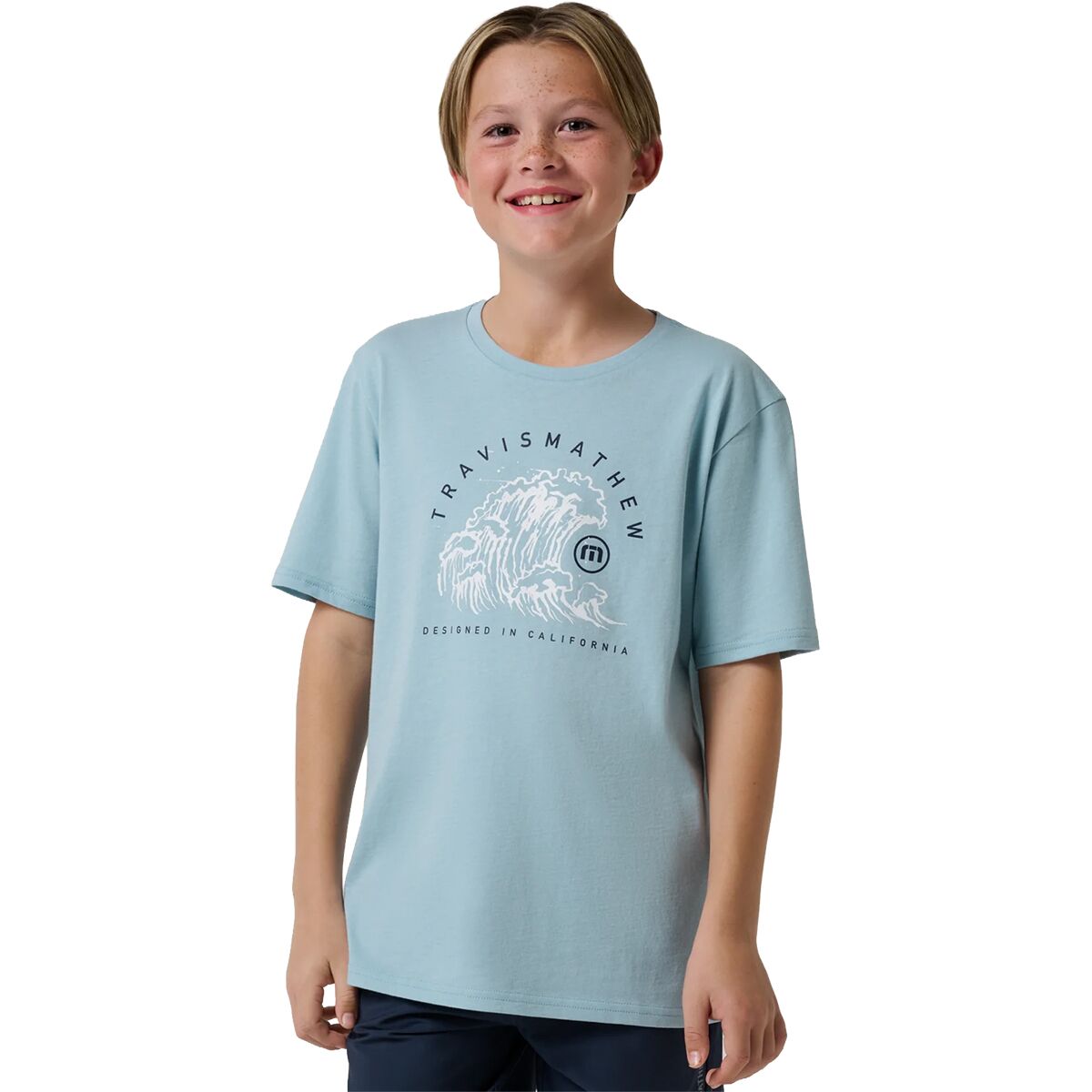 Image of TravisMathew Surf City Shirt - Boys' Forget Me Not, M