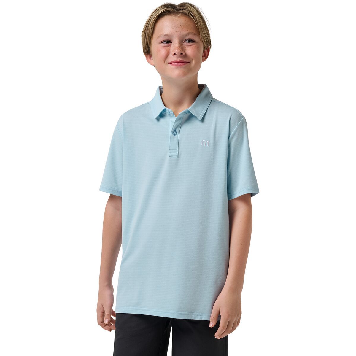 Image of TravisMathew The Heater Polo Shirt - Boys' Heather Dream Blue, S