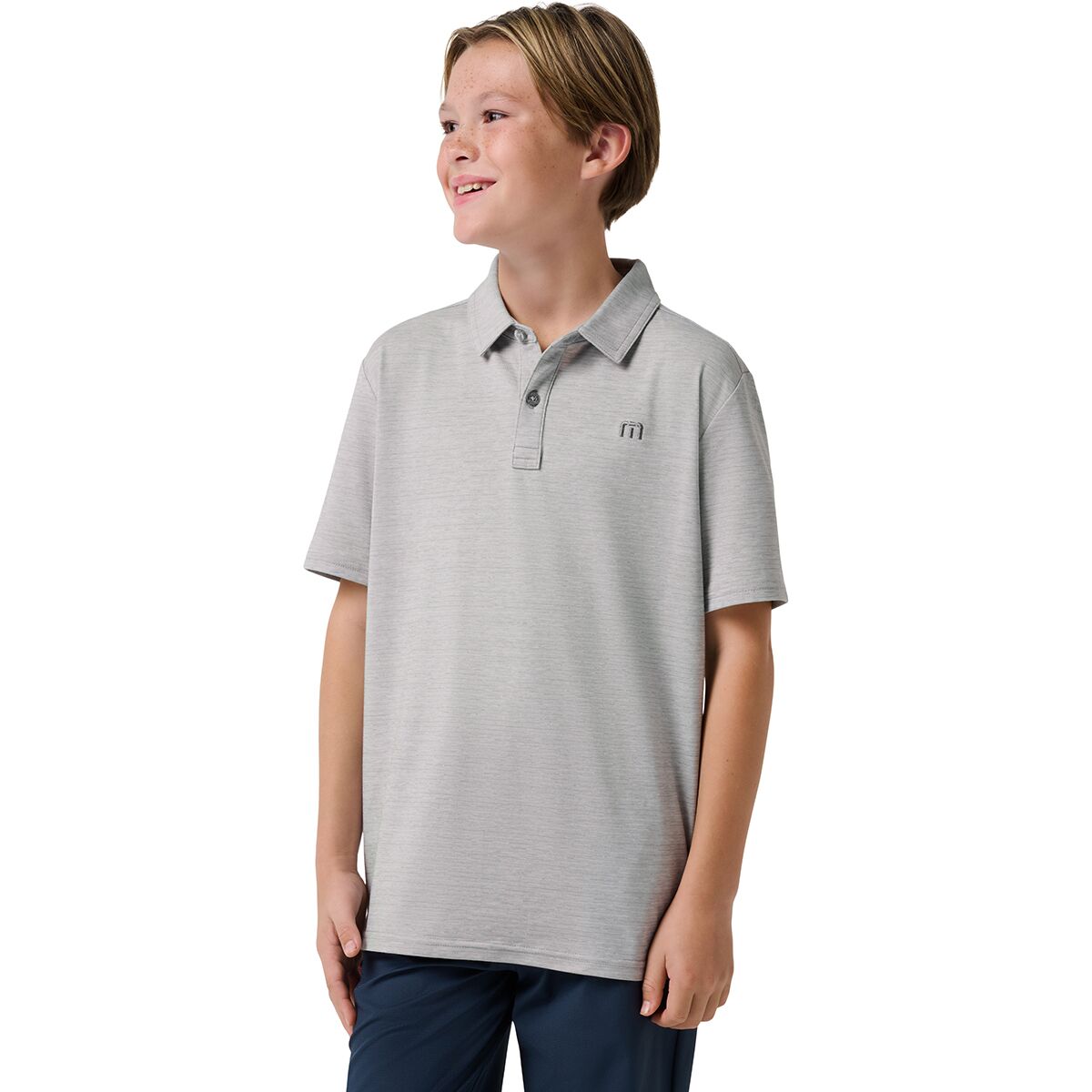 Image of TravisMathew The Heater Polo Shirt - Boys' Heather Microchip, S