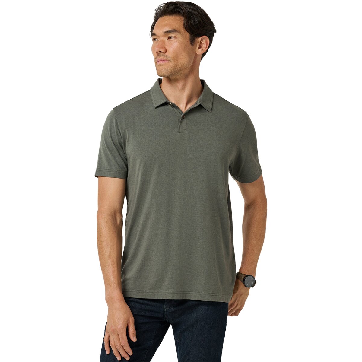 Image of TravisMathew Cloud Classic Polo Shirt - Men's Dark Olive, XXL