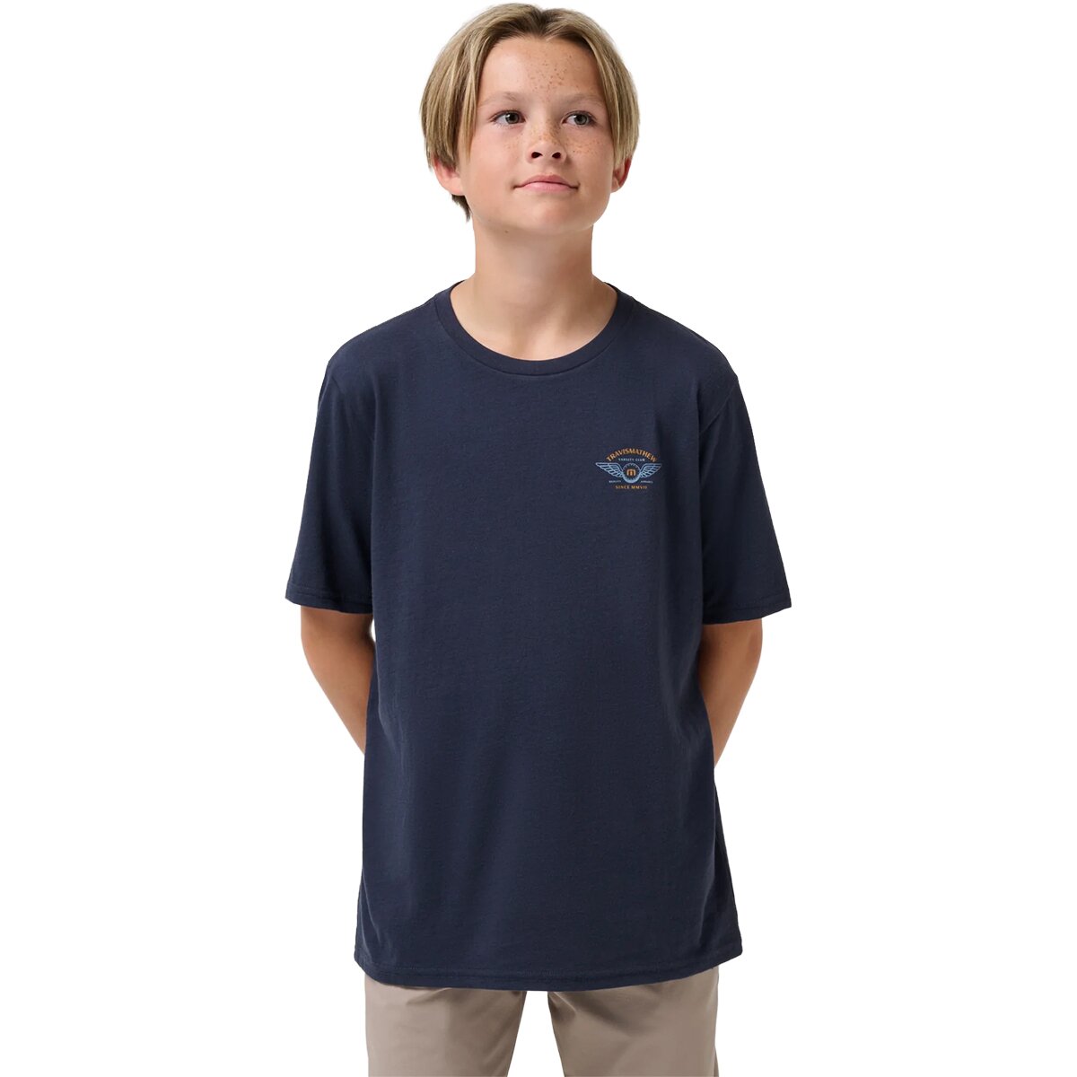Image of TravisMathew Rally Ready T-Shirt - Kids' Blue Nights, L