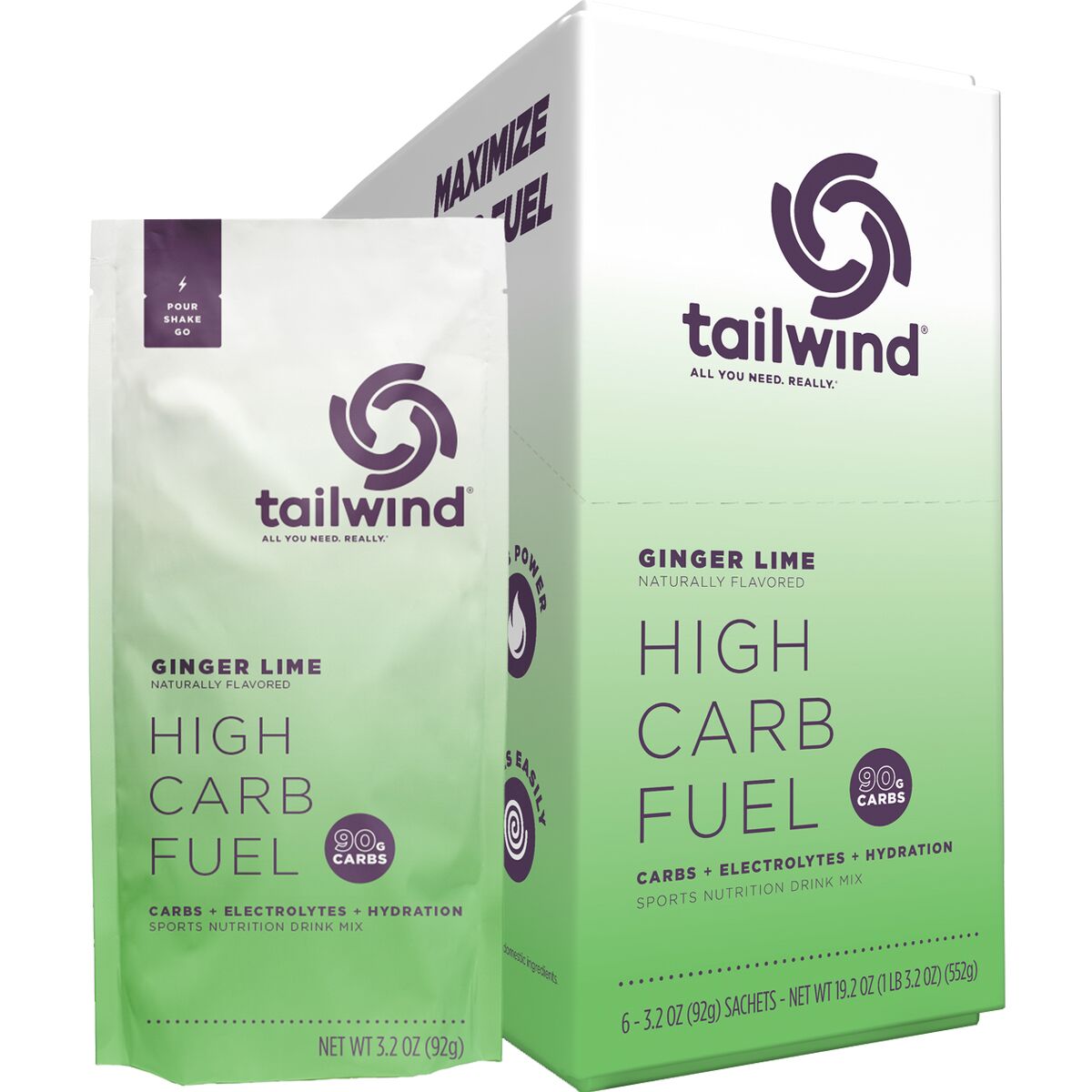 Image of Tailwind Nutrition High Carb Fuel Ginger Lime, 6-Pack Box, One Size