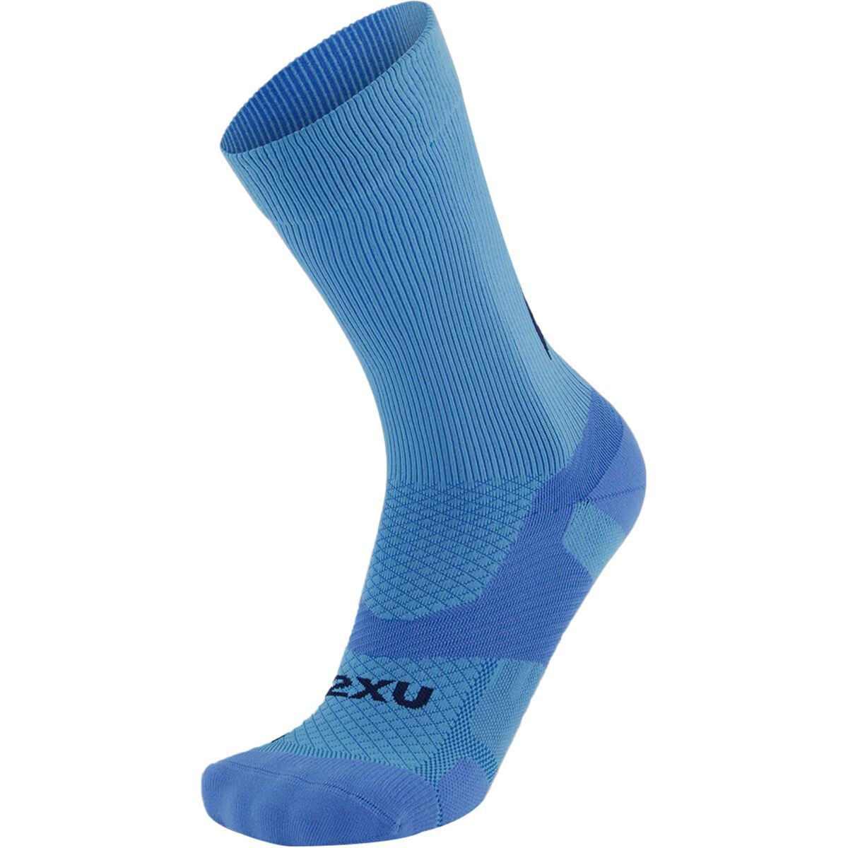 Image of 2XU Vectr Light Cushion Crew Sock Azure Blue/Surf, S
