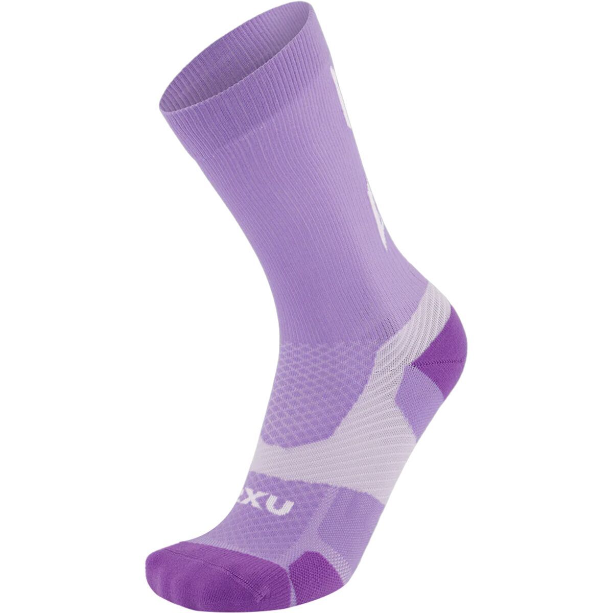 Image of 2XU Vectr Light Cushion Crew Sock Grape Fizz/White, XL