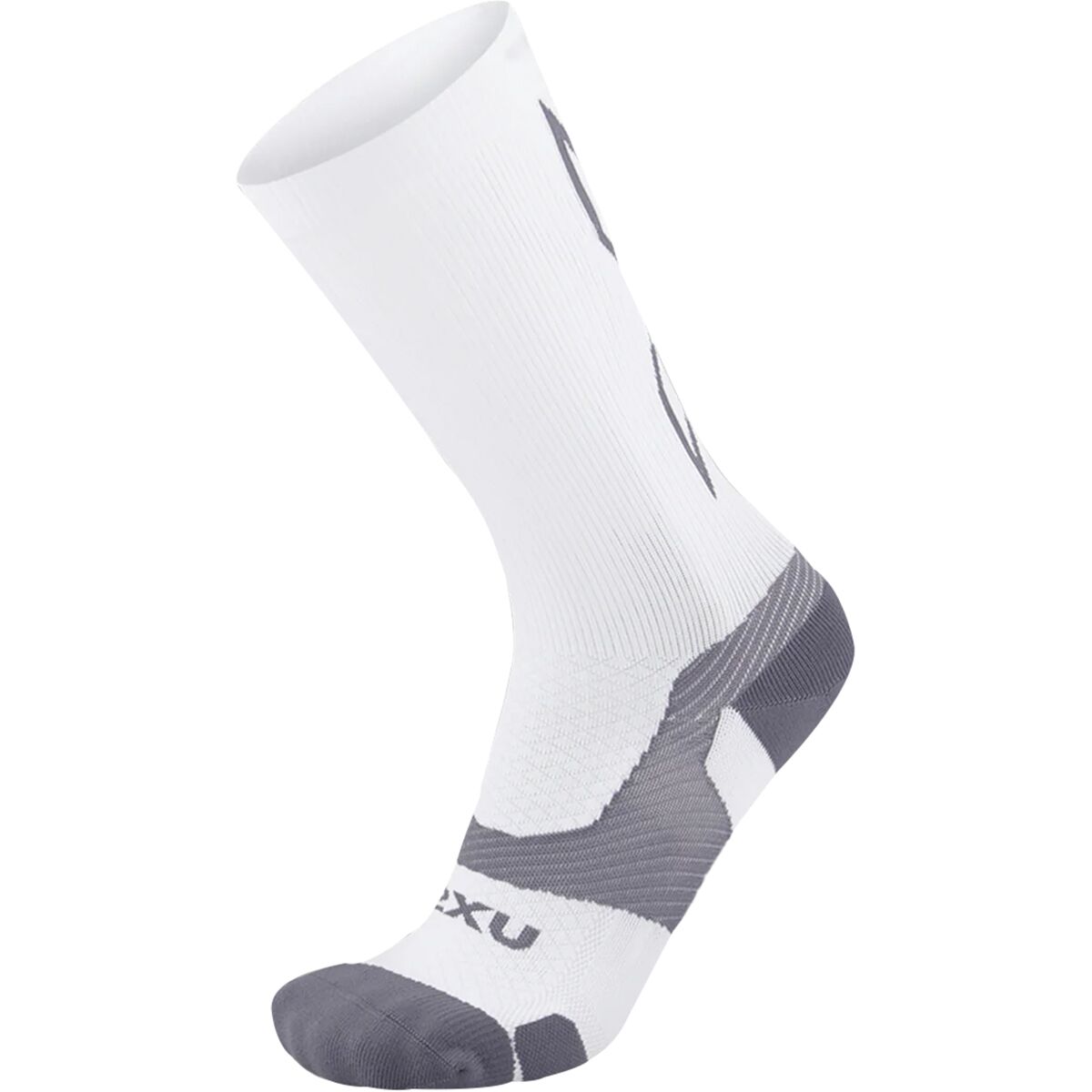 Image of 2XU Vectr Light Cushion Crew Sock White/Grey, XL