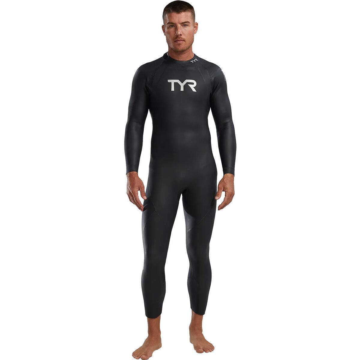 Image of TYR Hurricane CAT1 Wetsuit - Men's Silver/Black, M/L