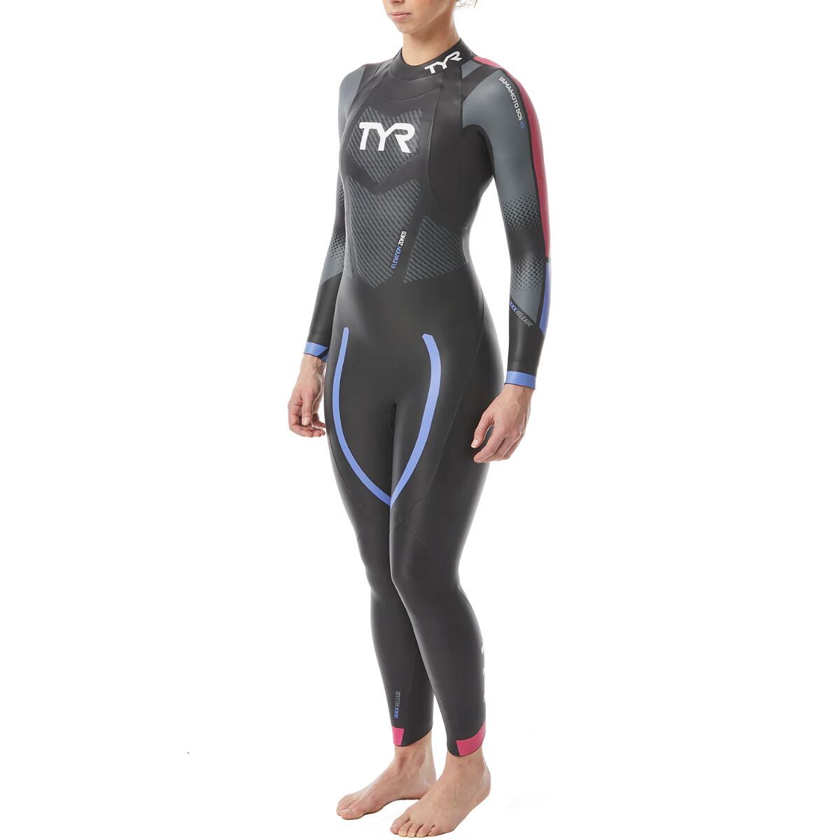 Image of TYR Hurricane CAT3 Wetsuit - Women's Black/Pink/Purple, M/L