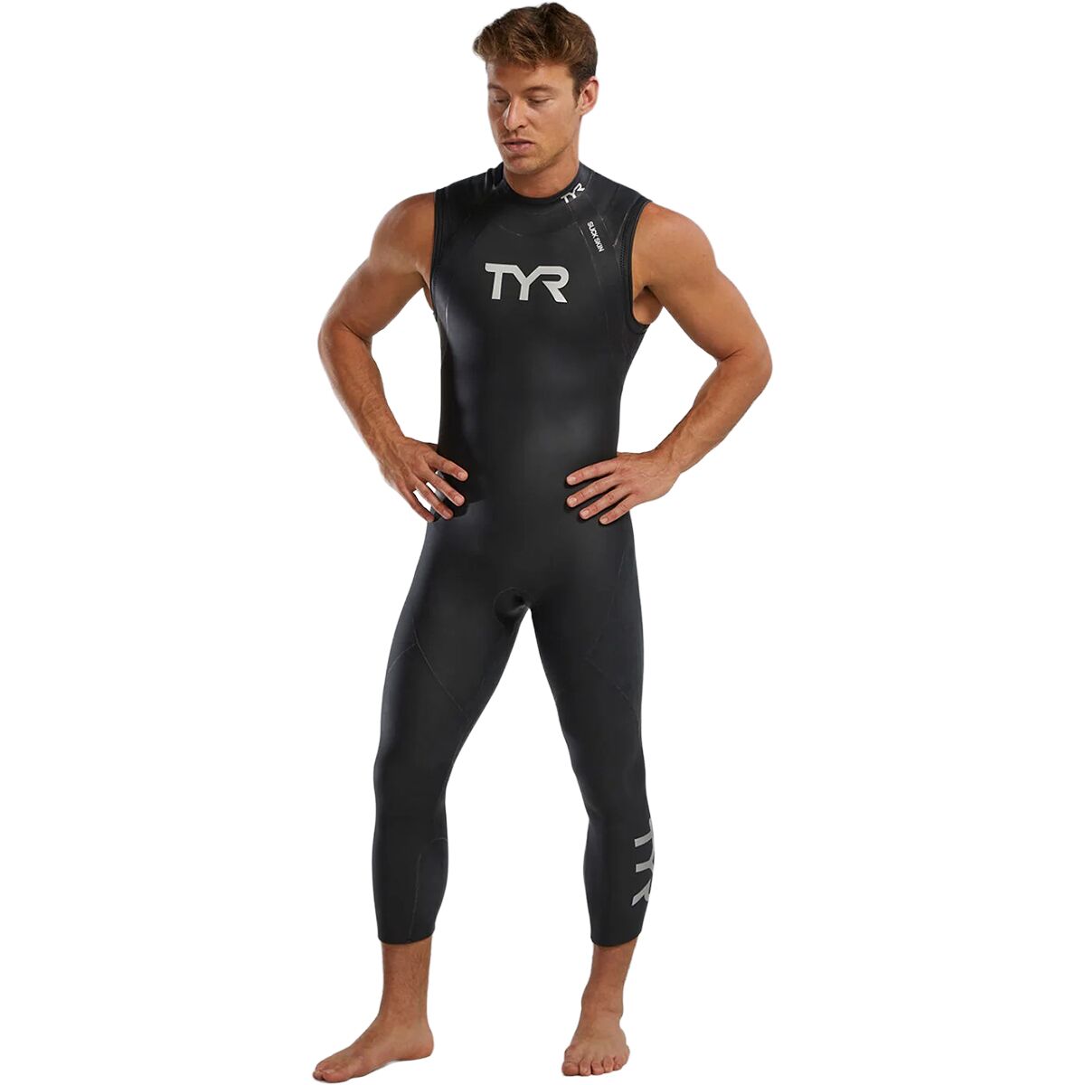 Image of TYR Hurricane CAT1 SVL Wetsuit - Men's Silver/Black, M/L