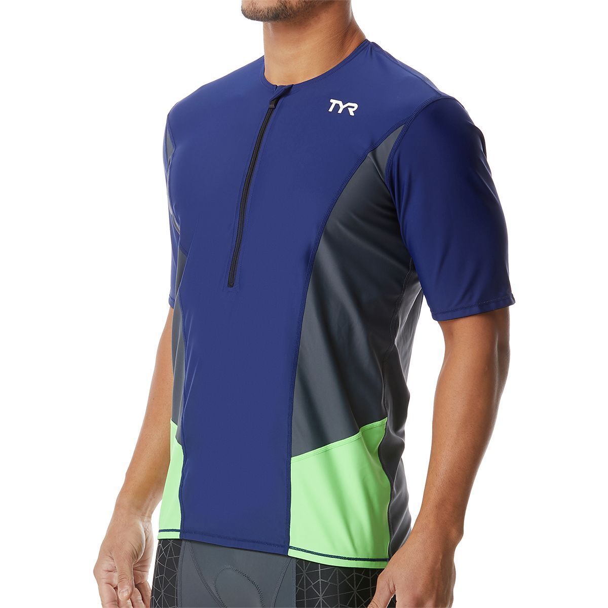 TYR TYR Competitor Short-Sleeve Top - Men's Navy/Grey, S