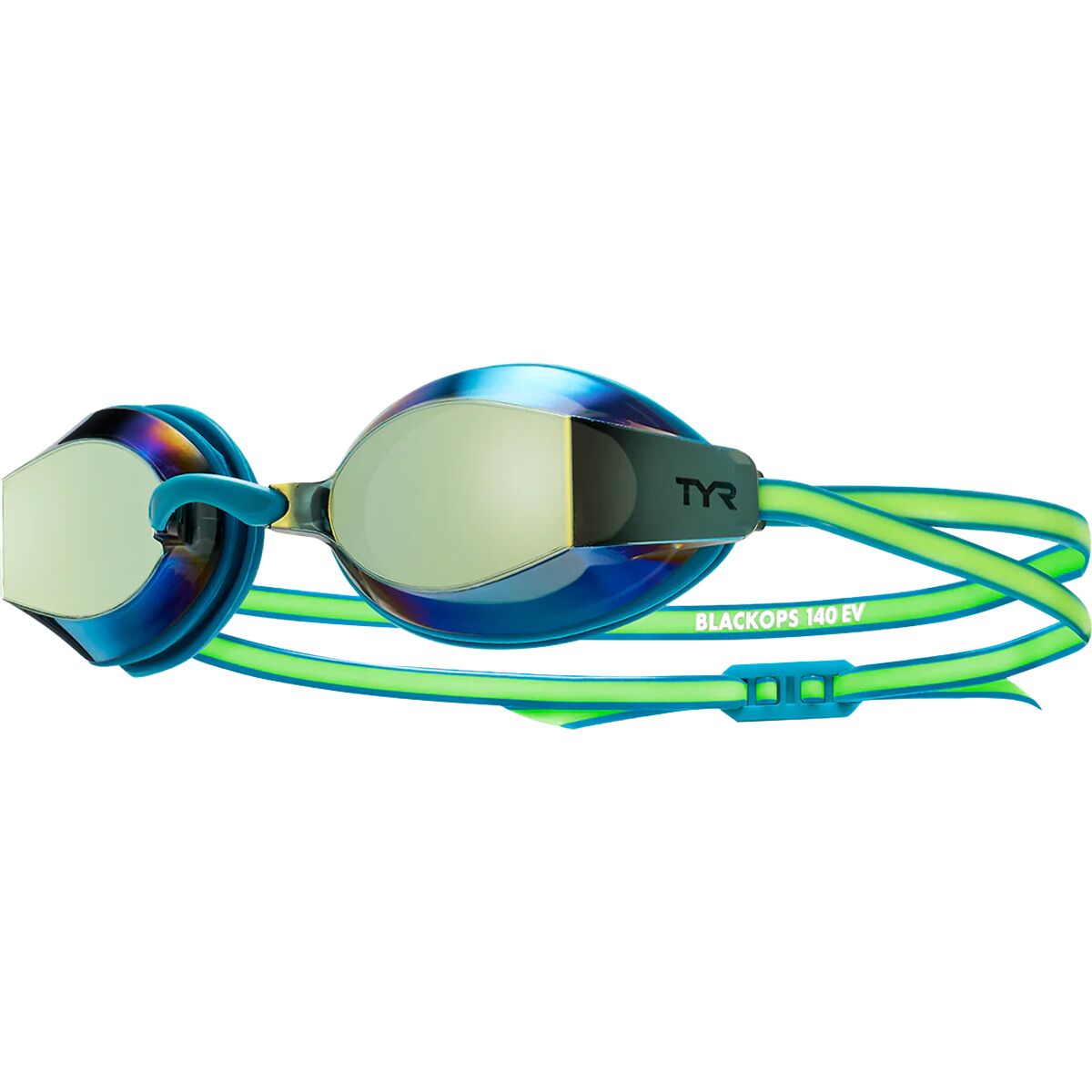 TYR TYR Black Ops Mirrored Goggle Turq/Lime, One Size