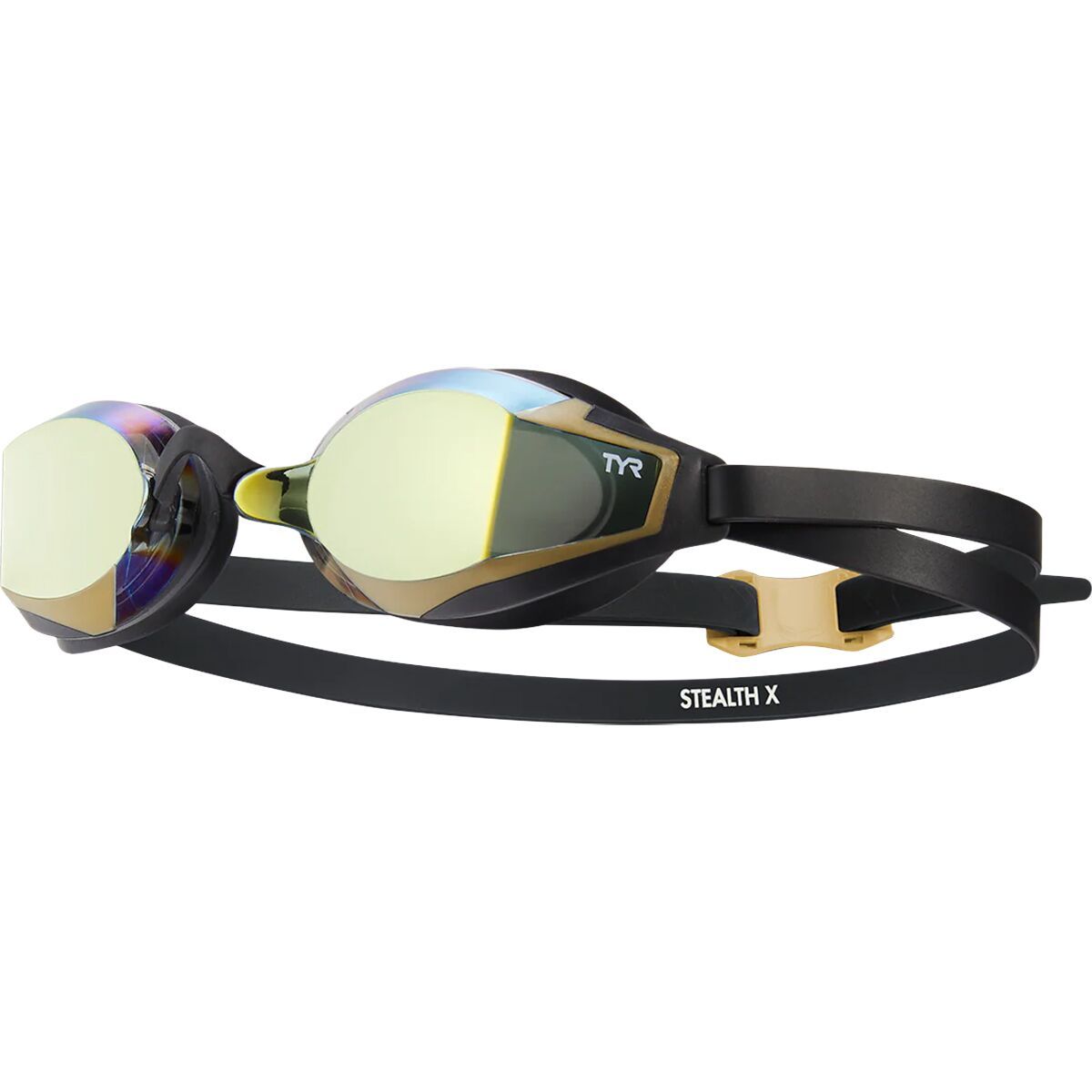 Image of TYR Stealth-X Race Mirrored Goggle Gold/Black, One Size
