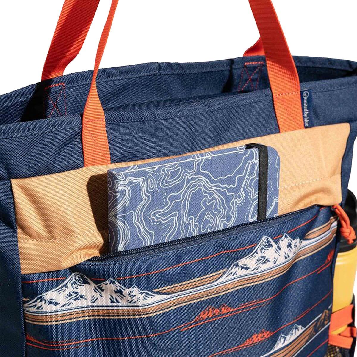 Large Tote Convertible Bag Navy Blue - Fortunata Patchwork