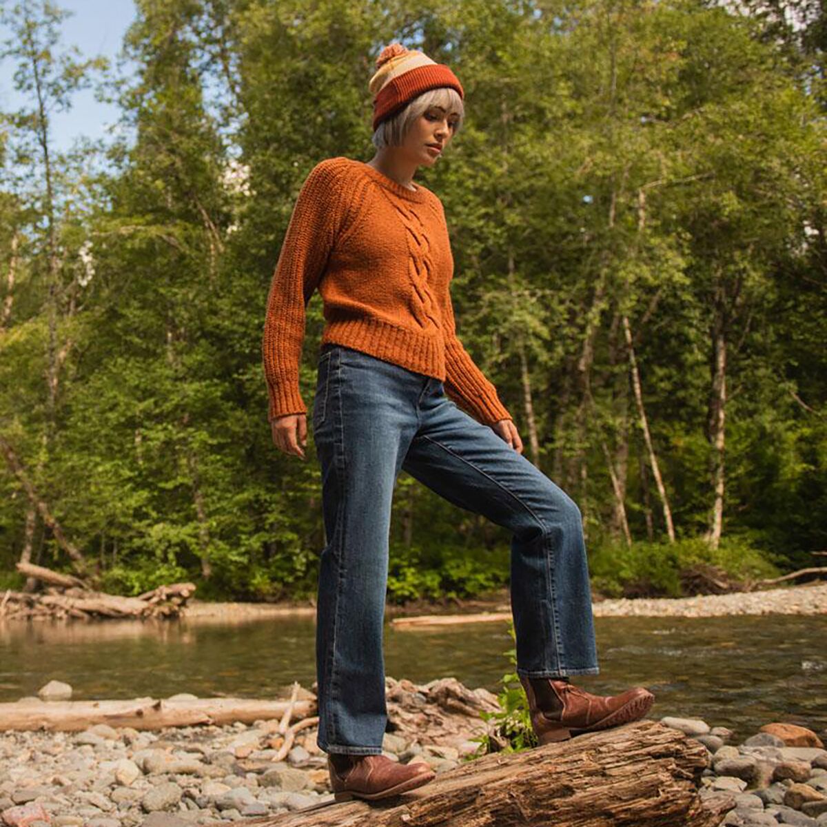 United by Blue Chevron Birdseye Pom Beanie
