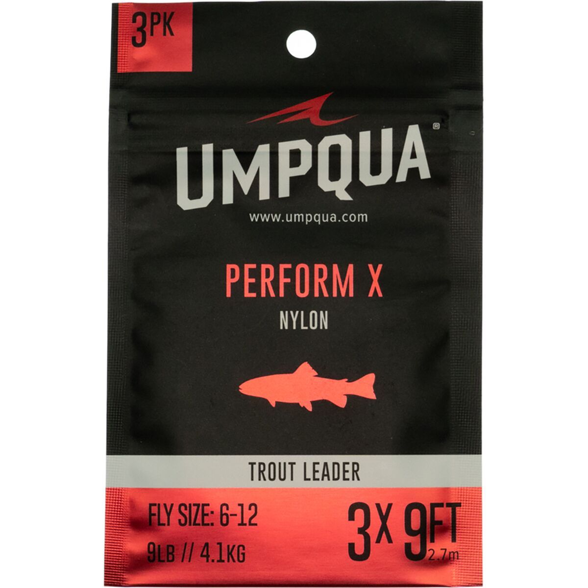 Umpqua Perform X Trout Leader - 3-Pack 3X, 9ft