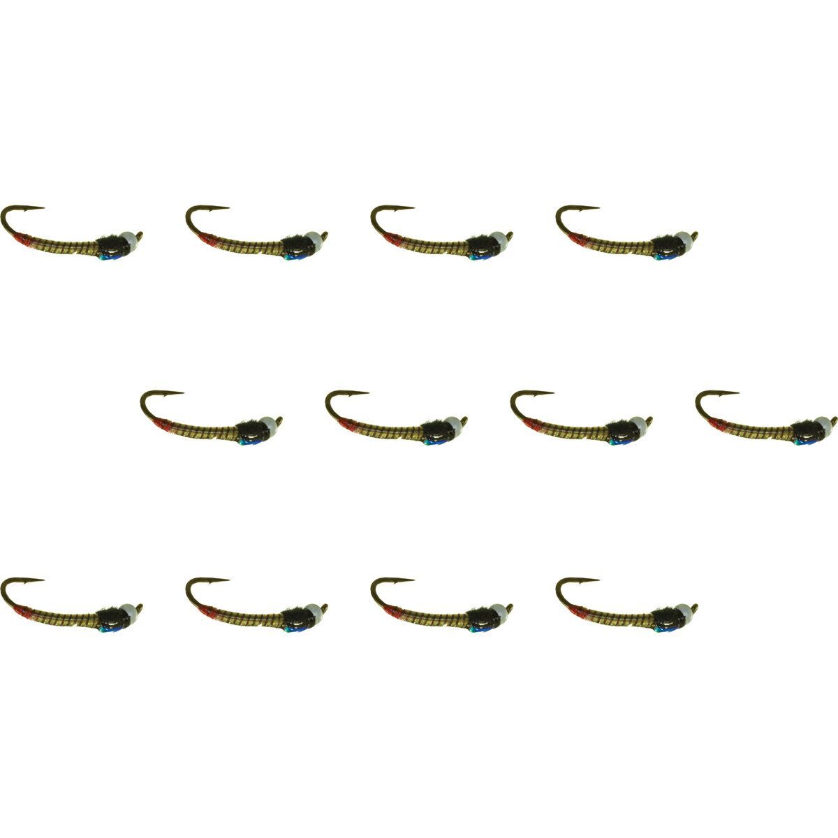 Umpqua Jumbo Juju Chironomid 12-Pack Olive, 16