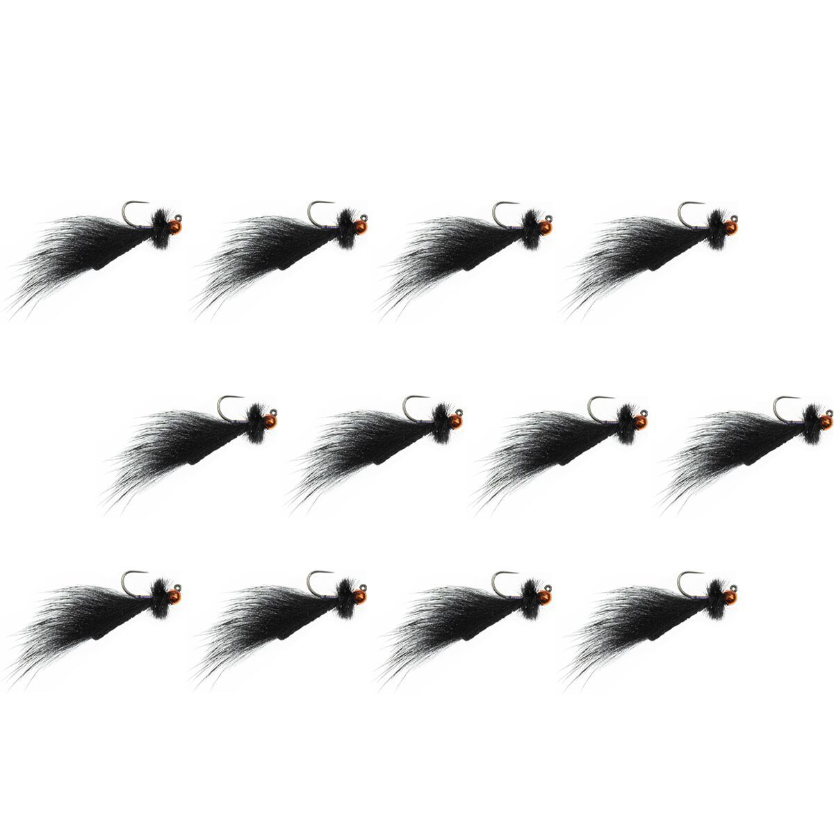 Umpqua Mini Leech Jig Radiant 12-Pack Black/Orange, 16