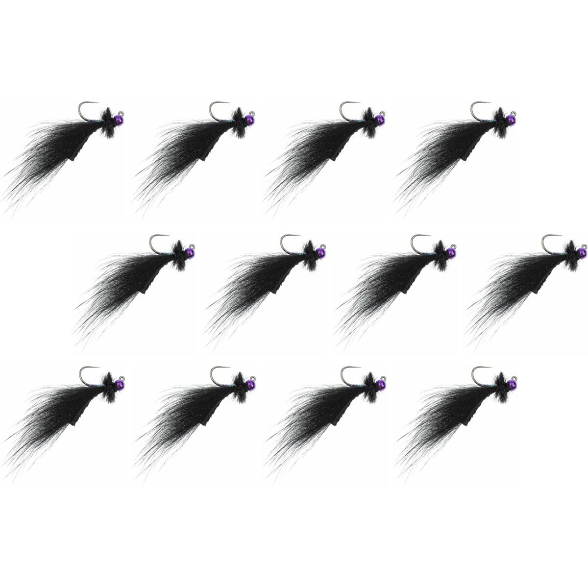 Umpqua Mini Leech Jig Radiant 12-Pack Black/Purple, 14