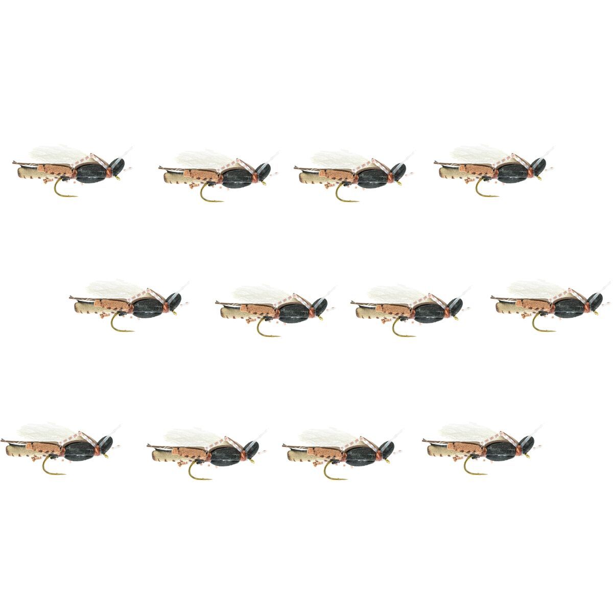 Image of Umpqua Thunder Grass Hopper 12-Pack Black/Tan, 12
