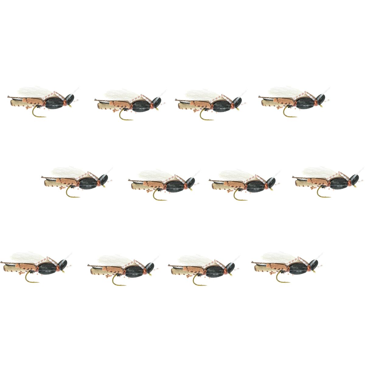 Umpqua Umpqua Thunder Grass Hopper 12-Pack Black/Tan, 10