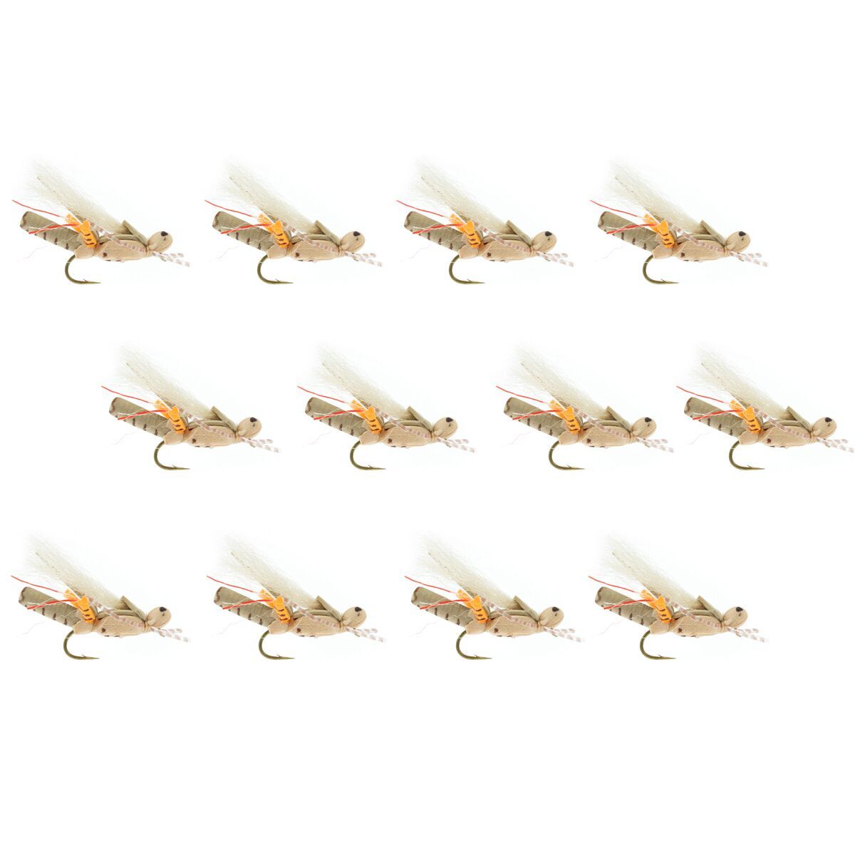 Umpqua Thunder Grass Hopper 12-Pack Tan, 12