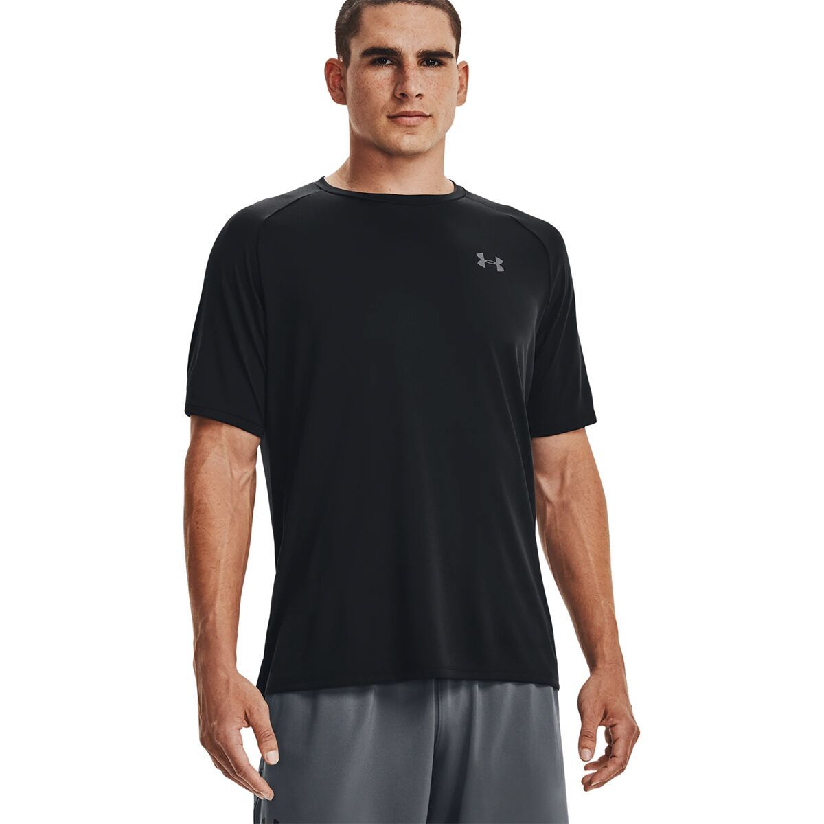 Image of Under Armour Tech 2.0 Short-Sleeve Shirt - Men's Black/Graphite, M