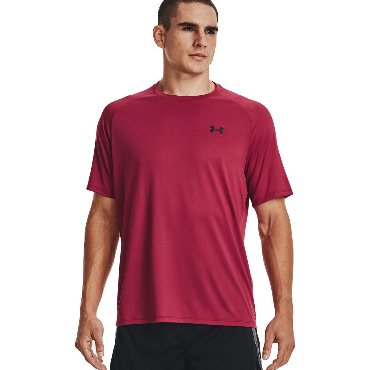 Under Armour Tech 2.0 Short-Sleeve Shirt - Men's Black Rose/Black, XL