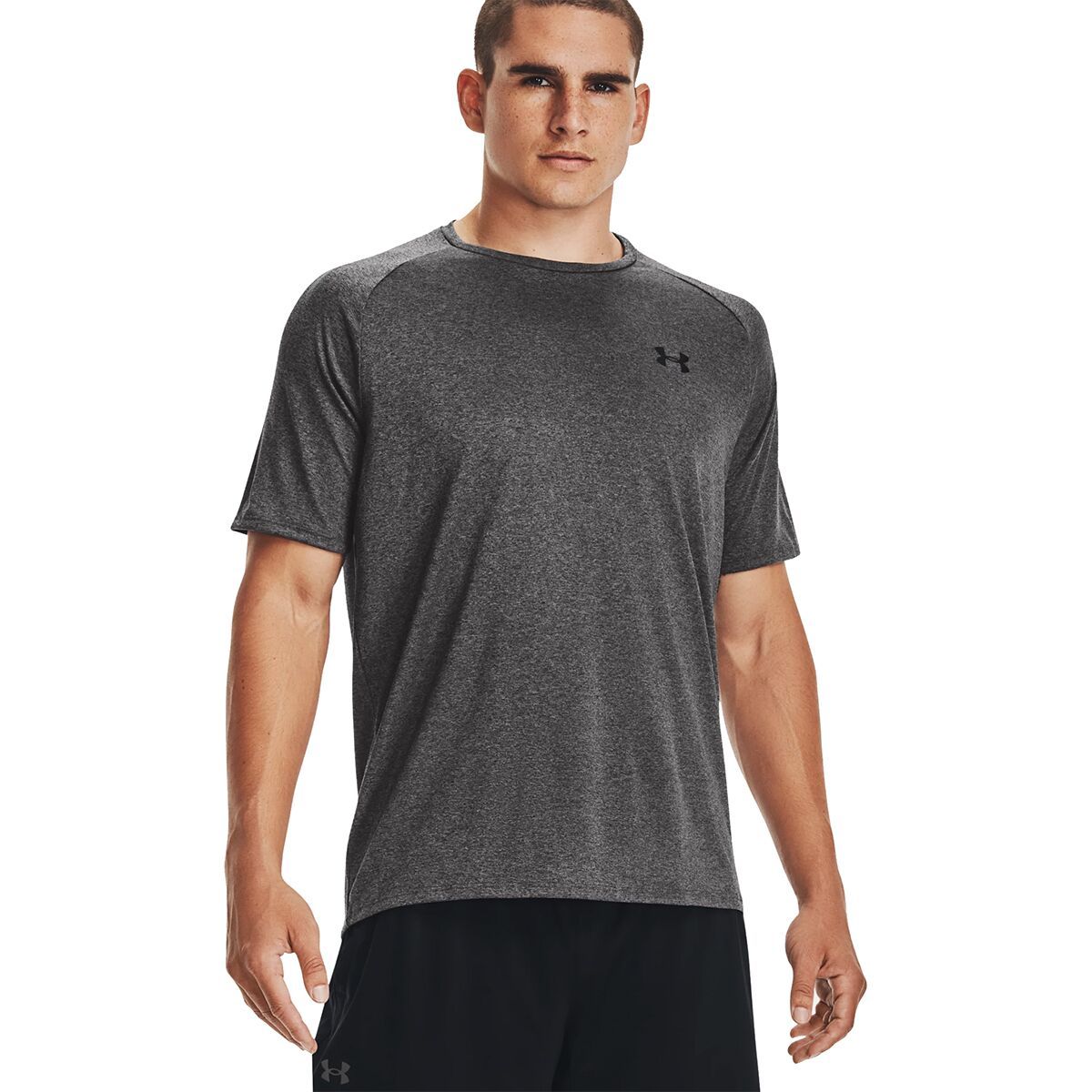 Under Armour Tech 2.0 Short-Sleeve Shirt - Men's Carbon Heather/Black, XL
