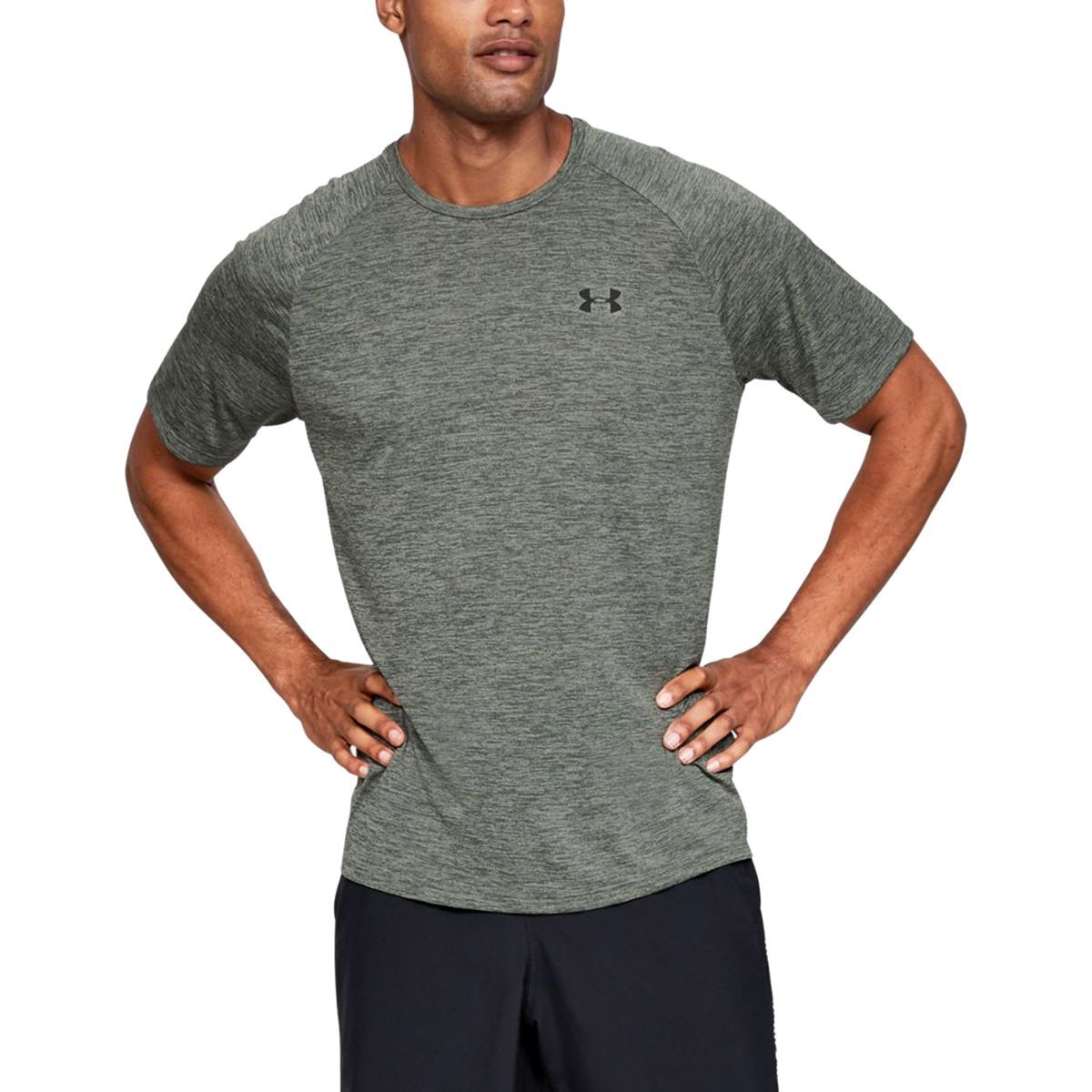 Under Armour Tech 2.0 Short-Sleeve Shirt - Men's Gravity Green/Black, XL