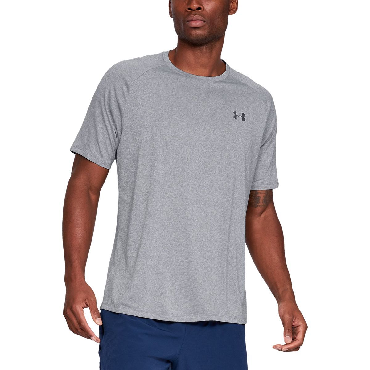 Under Armour Tech 2.0 Short-Sleeve Shirt - Men's Steel Light Heather/Black, 3XL