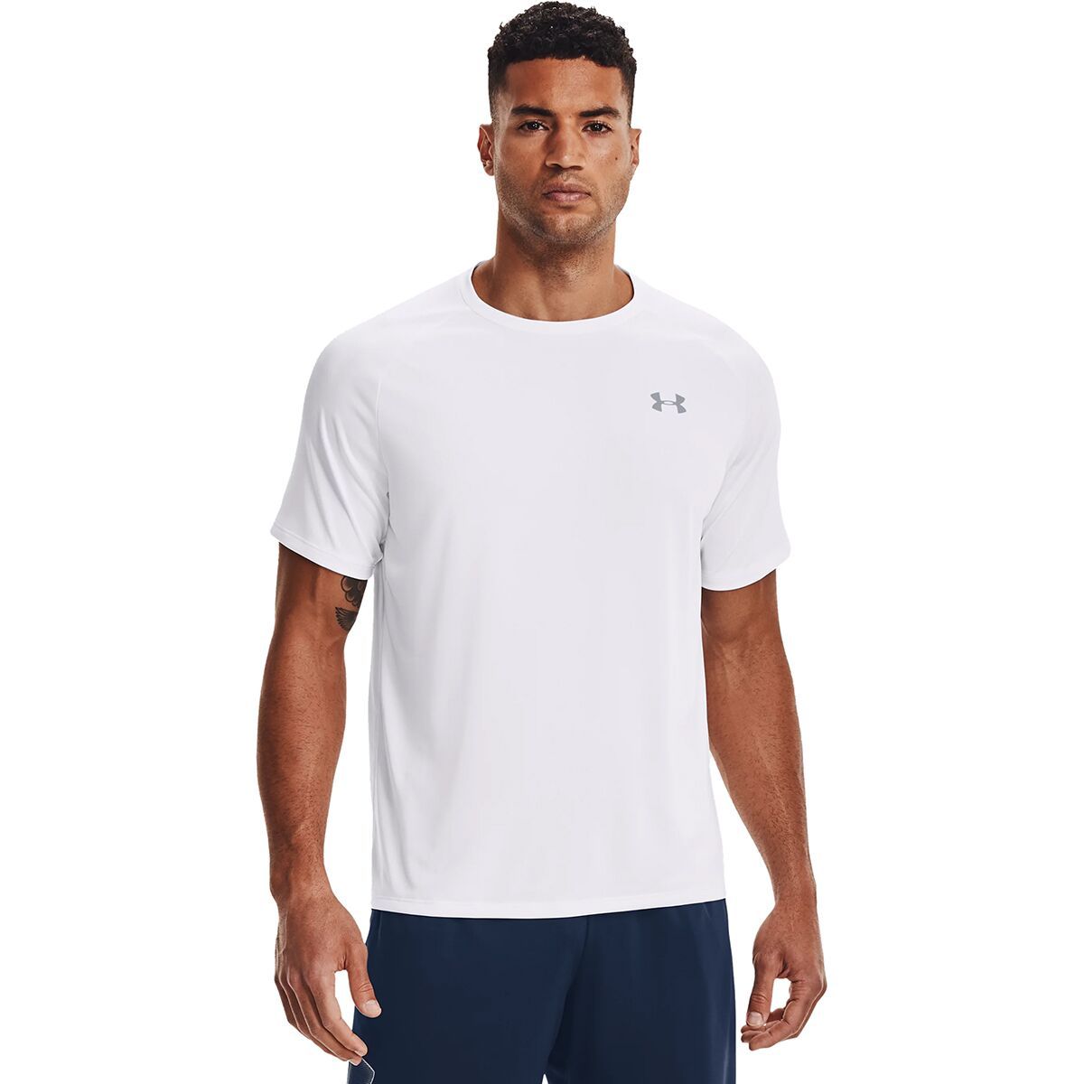 Image of Under Armour Tech 2.0 Short-Sleeve Shirt - Men's White/Overcast Gray, M