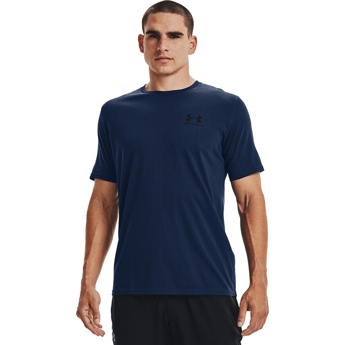 Under Armour Sportstyle Left Chest Short-Sleeve Shirt - Men's Academy/Black, M