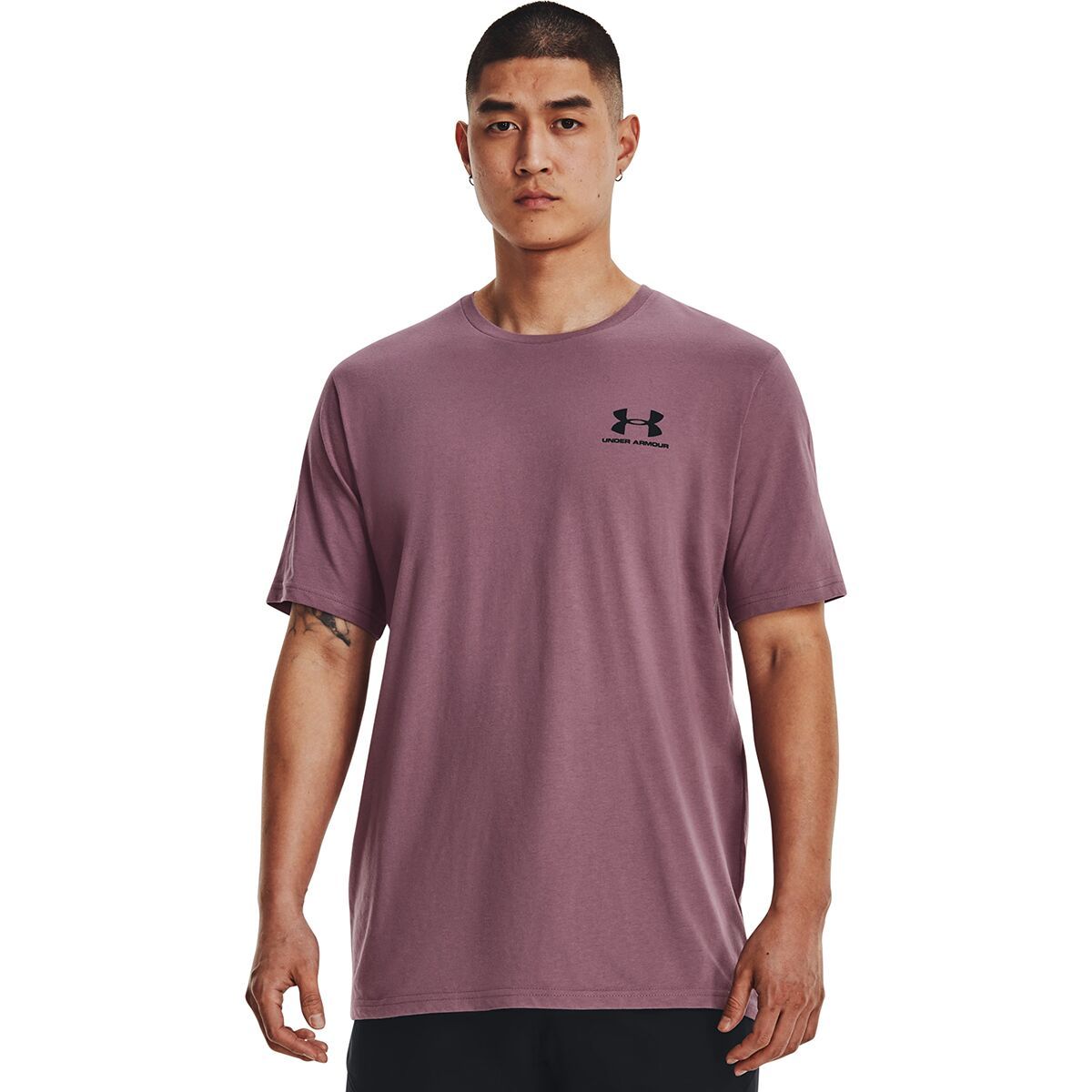 Under Armour Sportstyle Left Chest Short-Sleeve Shirt - Men's Misty Purple/Black, L