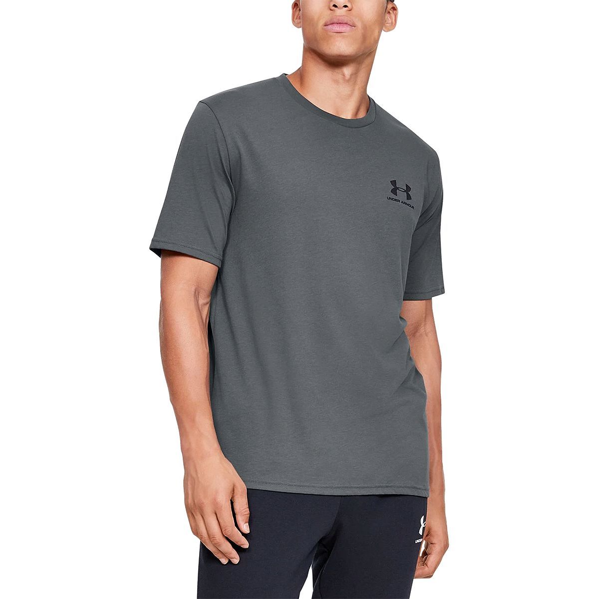 Under Armour Sportstyle Left Chest Short-Sleeve Shirt - Men's Pitch Gray/Black, M