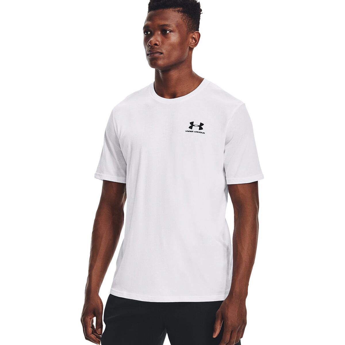 Under Armour Sportstyle Left Chest Short-Sleeve Shirt - Men's White/Black, M