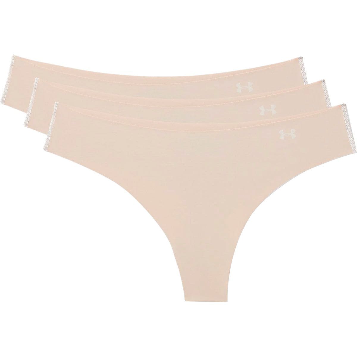 Under Armour Women's Pure Stretch Thong 3-Pack, Black, Natural