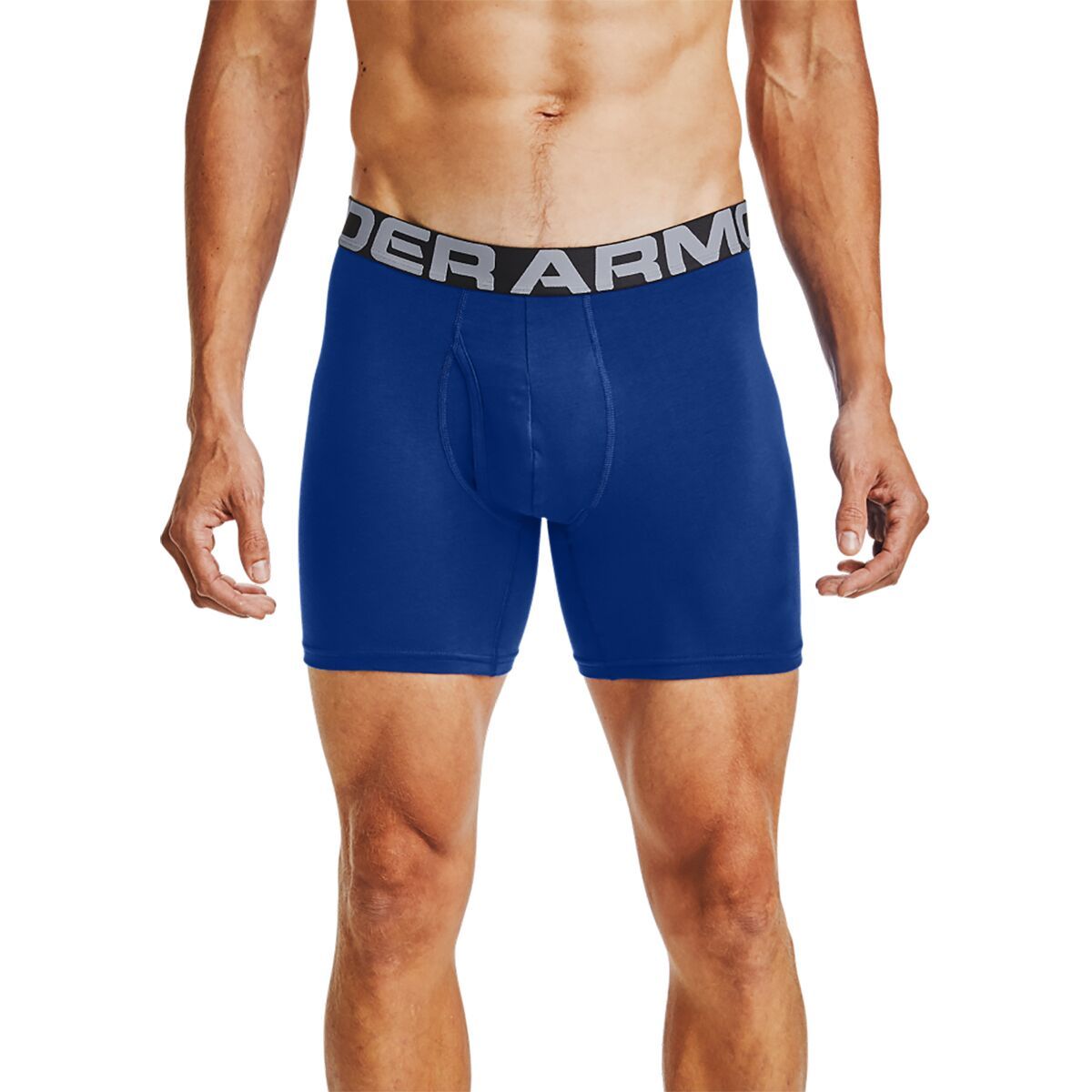 Under Armour Charged Cotton 6in Underwear - 3-Pack - Men's Royal/Academy/Mod Gray Medium Heather, XS