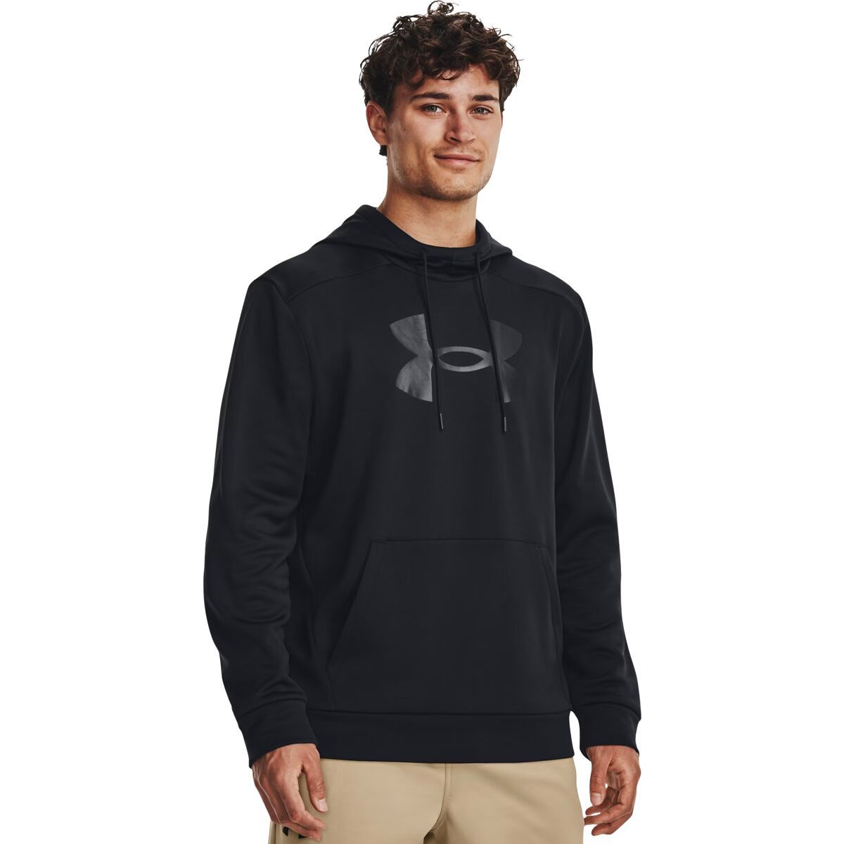 Under Armour Armour Fleece Big Logo HD Pullover Hoodie - Men's Black/Black, XXL