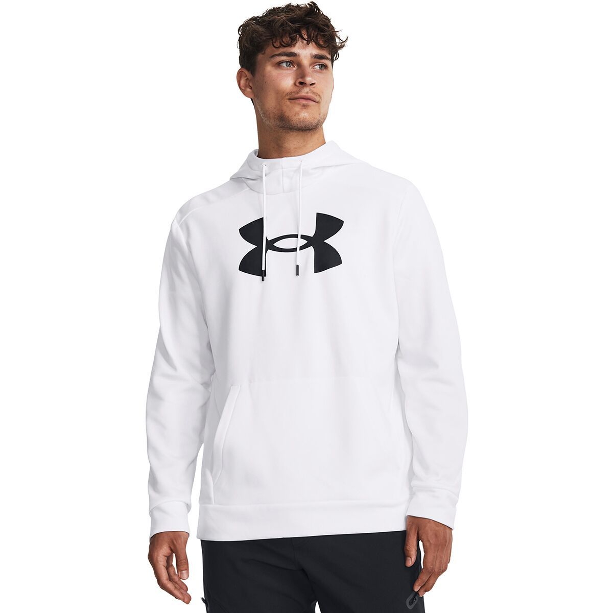 Under Armour Armour Fleece Big Logo HD Pullover Hoodie - Men's White/Black, S