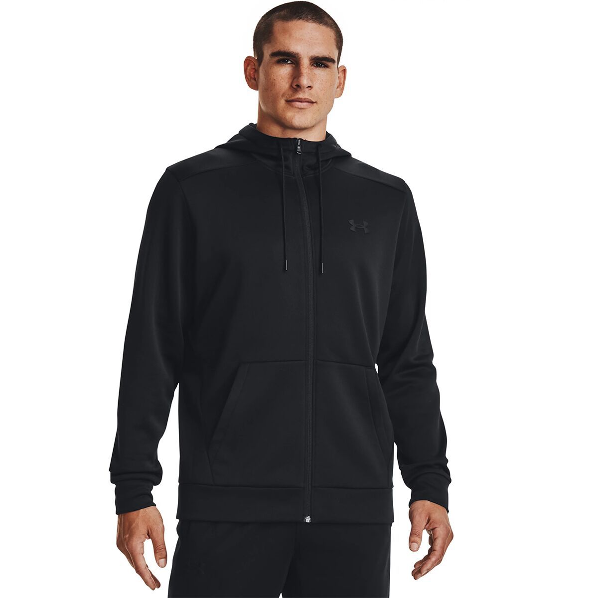 Under Armour Armour Fleece Full-Zip Hoodie - Men's Black/Black, XL