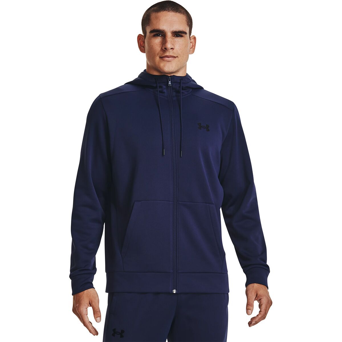 Under Armour Armour Fleece Full-Zip Hoodie - Men's Midnight Navy/Black, M