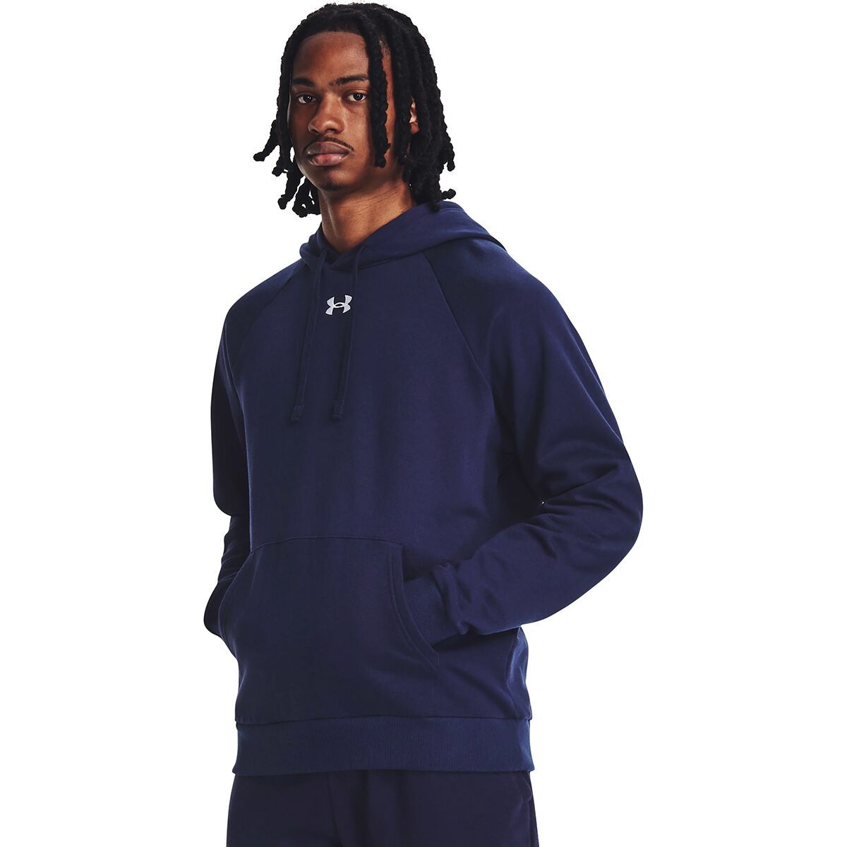 Image of Under Armour Rival Fleece Hoodie - Men's Midnight Navy/White, XXL