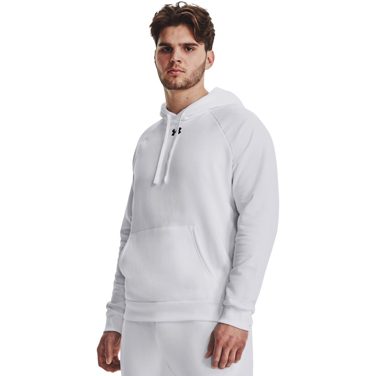 Image of Under Armour Rival Fleece Hoodie - Men's White/Black, XXL