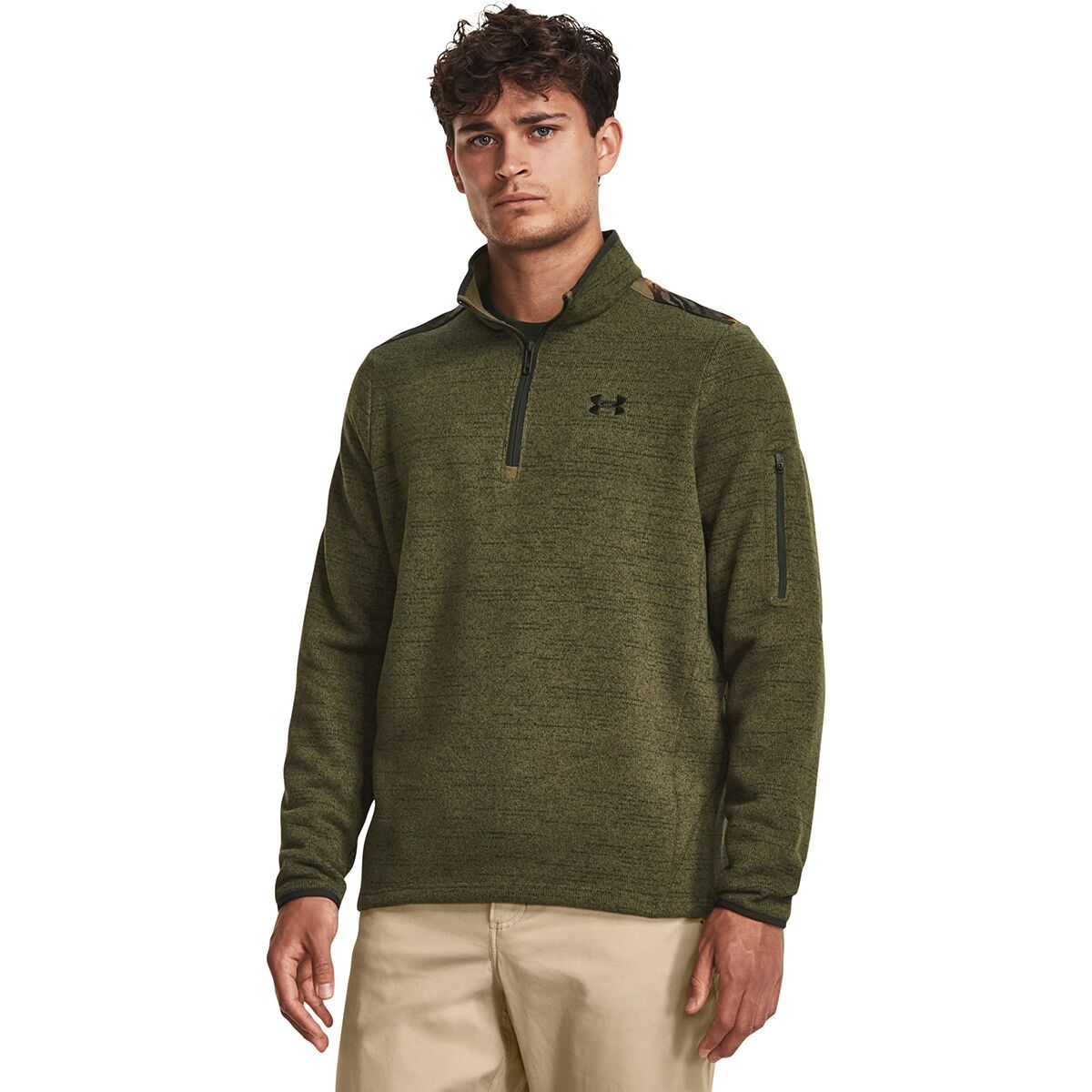 Under Armour Specialist Print 1/4-Zip Hoodie - Men's Marine OD Green, S