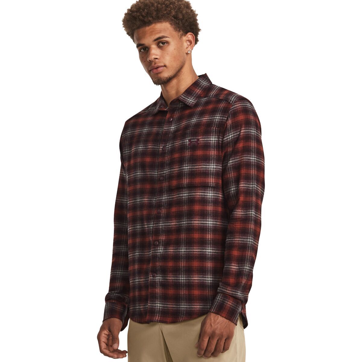 Under Armour Tradesman Flex Flannel Shirt - Men's Cinna Red/Cinna Red/Dark Maroon, S