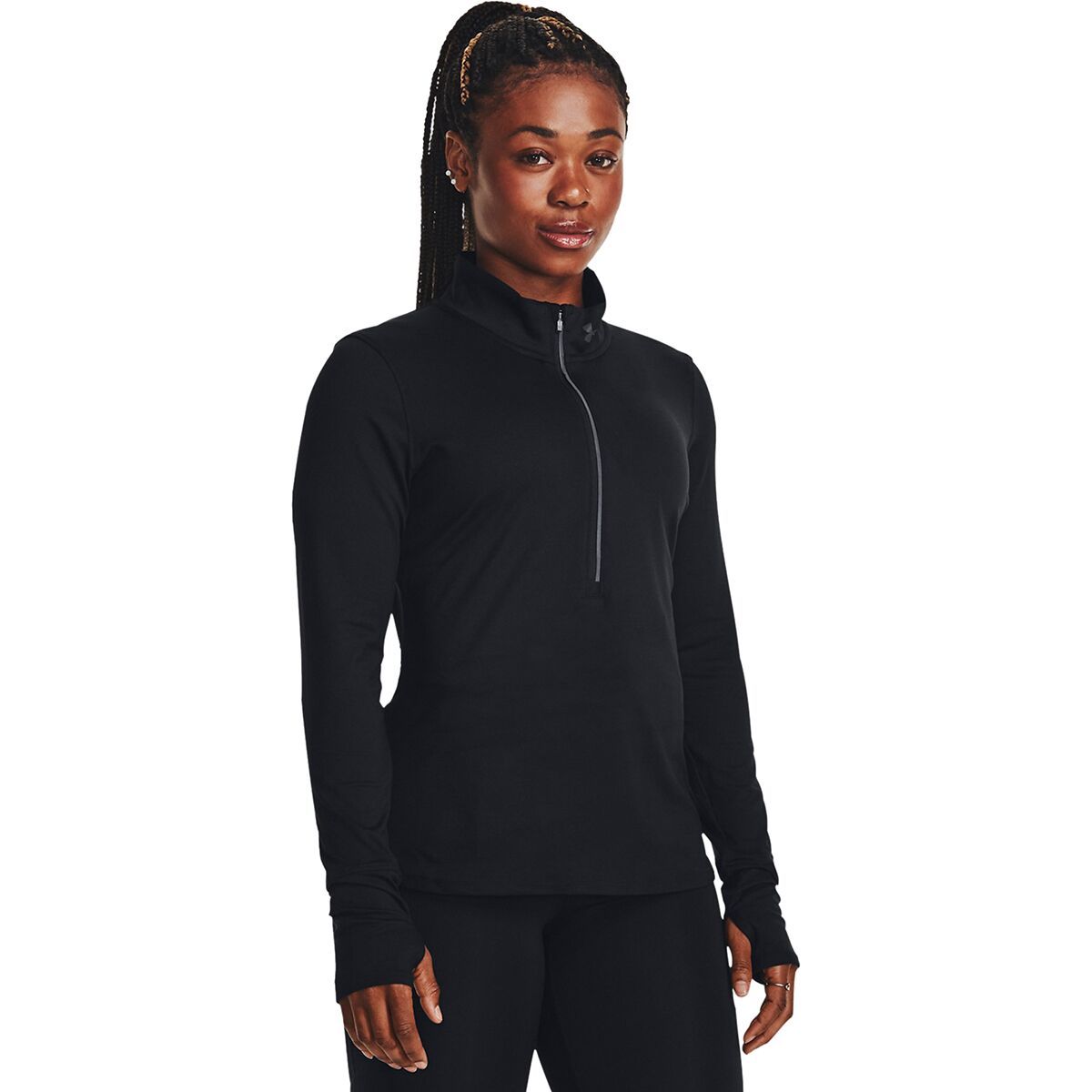 Under Armour Qualifier Run 1/2-Zip Top - Women's Black/Reflective, L