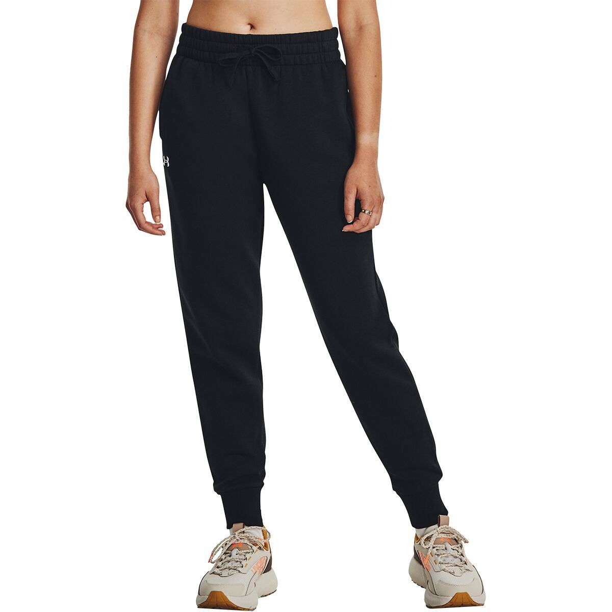 Under Armour Rival Fleece Jogger - Women's Black/White, XL