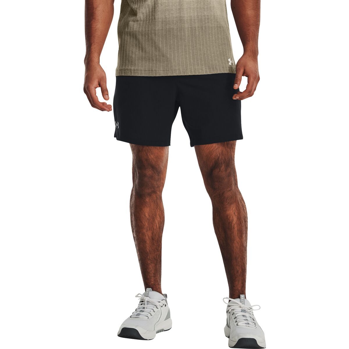 Image of Under Armour Vanish Woven 6in Short - Men's Black/Pitch Gray, M